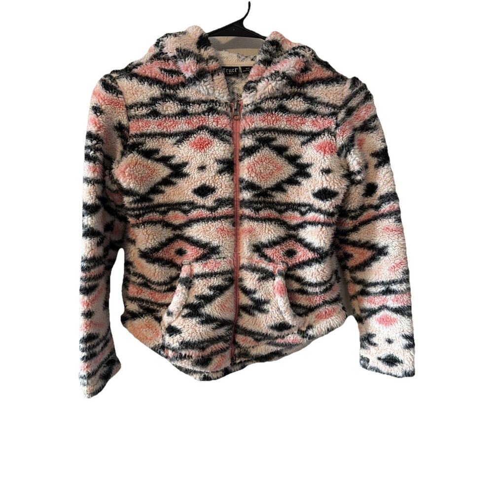 Cruel Girl Fleece Jacket Full Zip Sweater, Southwestern Print - Size Medium 8